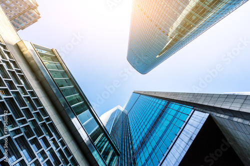 Photography up veiw of modern building in shanghai china