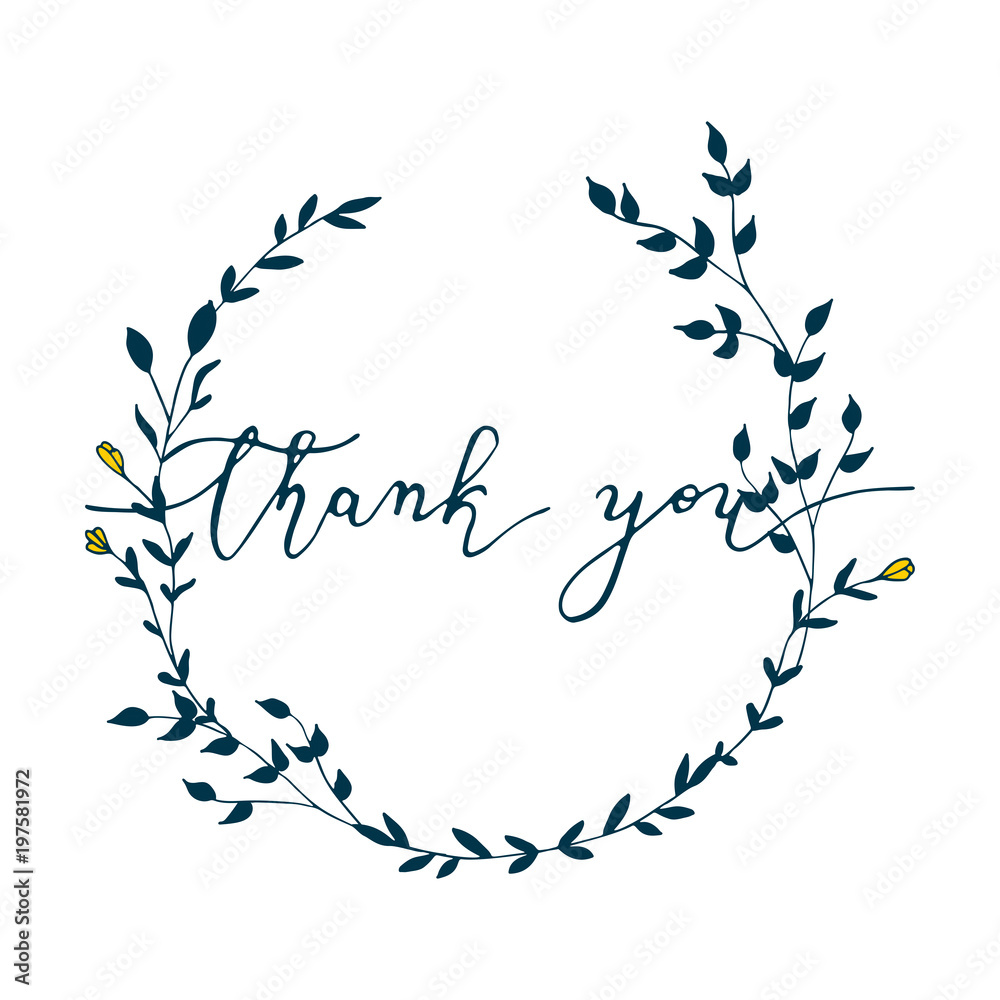 Thank you hand drawn card.