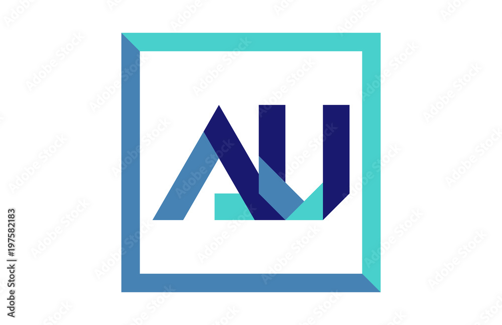 AU Square Ribbon Letter Logo AU Square Ribbon Letter Logo