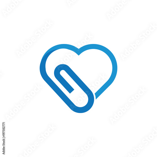 Love Clip Logo Icon Design