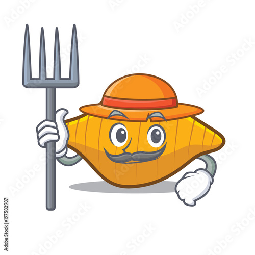 Farmer conchiglie pasta character cartoon