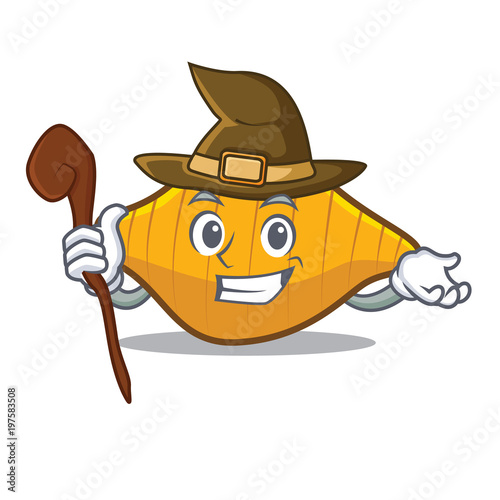 Witch conchiglie pasta mascot cartoon
