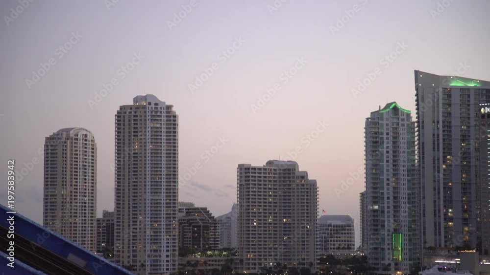 Miami's skyscrapers in the evening Miami's skyscrapers in the evening
