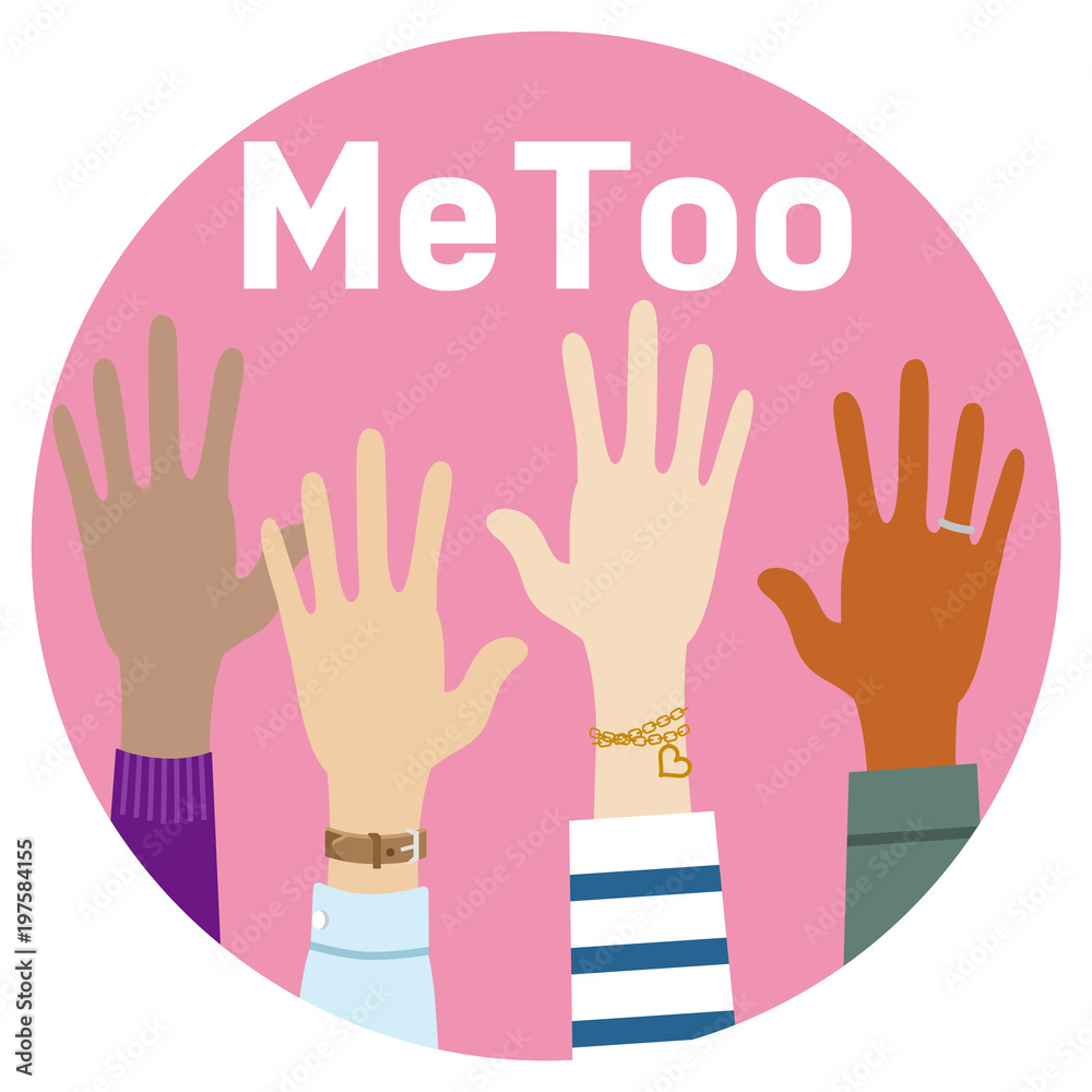 Fototapeta premium Raised various women's hands - Women’s Rights concept