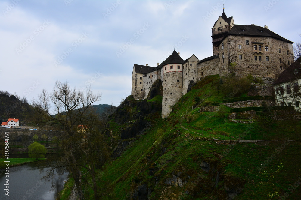 Ancient castle on the hill. Czech. 