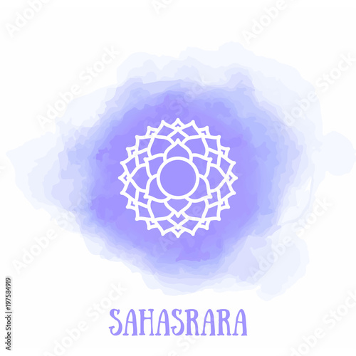 Chakra sahasrara vector yoga symbol
