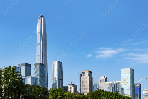 Skyline of urban architectural landscape in Shenzhen