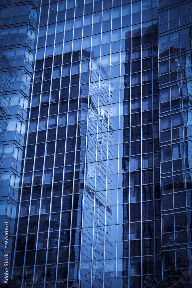 The modern office close-up is in the city of China The modern office close-up is in the city of China