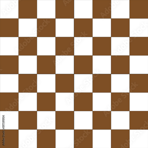 Vector seamless pattern simulates a brown and white chessboard.