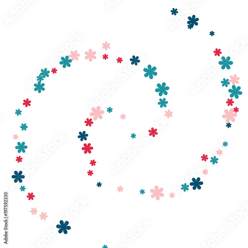 Festive Background with Colorful  flowers. Feminine Pattern for Postcard, Print, Banner or Poster. Small Pretty  flowers For Party Decoration, Wedding, Birthday or Anniversary Invitation. 