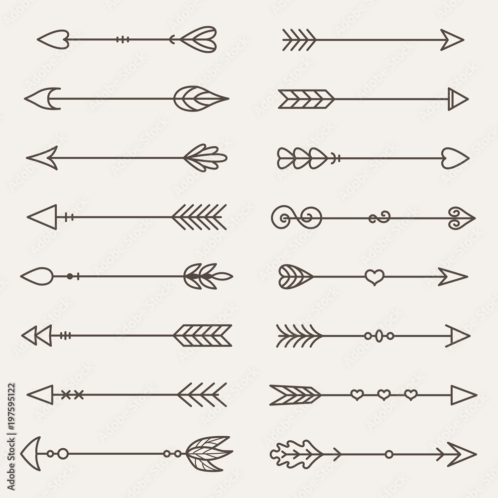 A set of arrow icons. A set of arrow icons.