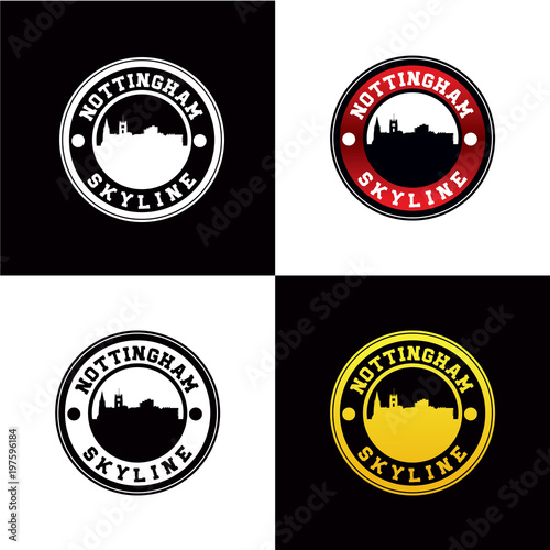 Nottingham Skyline Rounded Emblem Logo