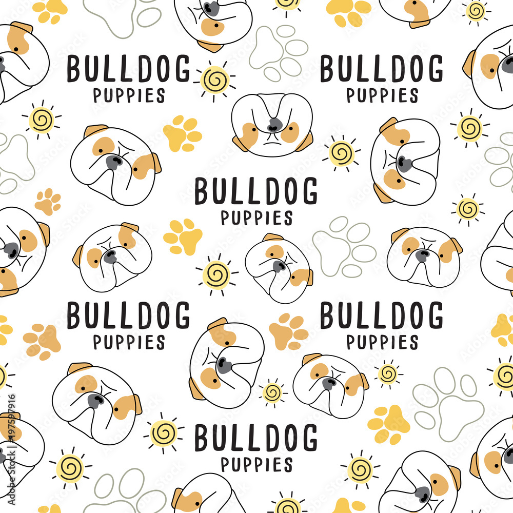 Fototapeta premium Dog breed collection : Seamless Pattern : Vector Illustration