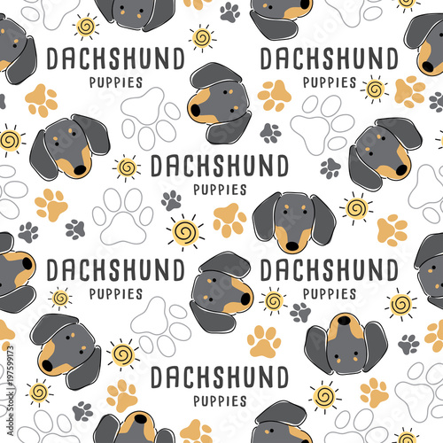 Dog breed collection : Seamless Pattern : Vector Illustration