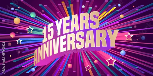 15 years anniversary vector icon, logo
