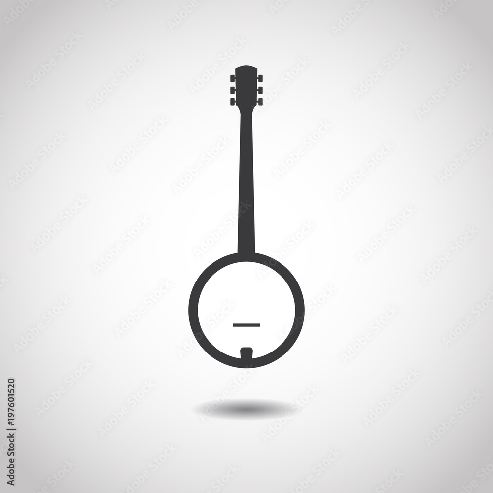 Image of a banjo on a gray background. Linear design Image of a banjo on a gray background. Linear design