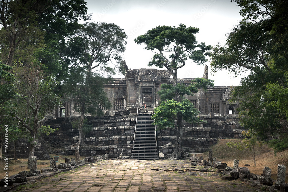 Fototapeta premium Preah Vihear Temple UNESCO World Heritage Site Cambodia old building architecture