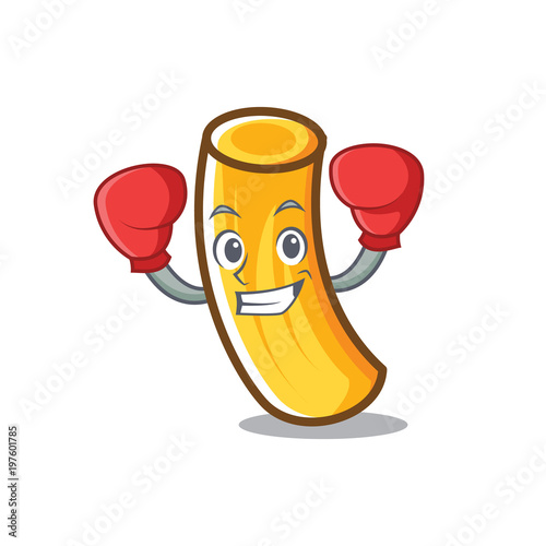 Boxing tortiglioni pasta character cartoon