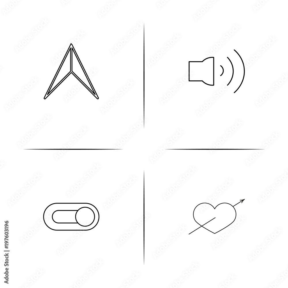 Buttons simple linear icons set. Outlined vector icons Buttons simple linear icons set. Outlined vector icons