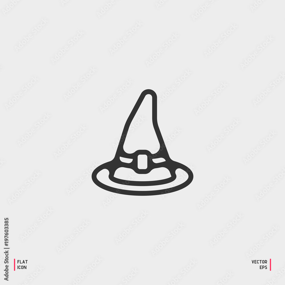 Fototapeta premium Halloween witch hat line icon outline and filled sign linear and full pictogram isolated