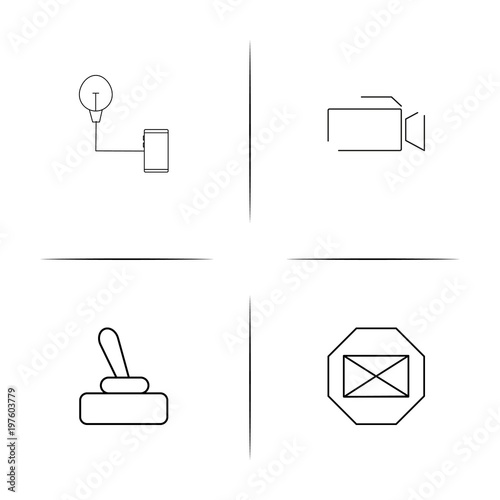Devices simple linear icons set. Outlined vector icons
