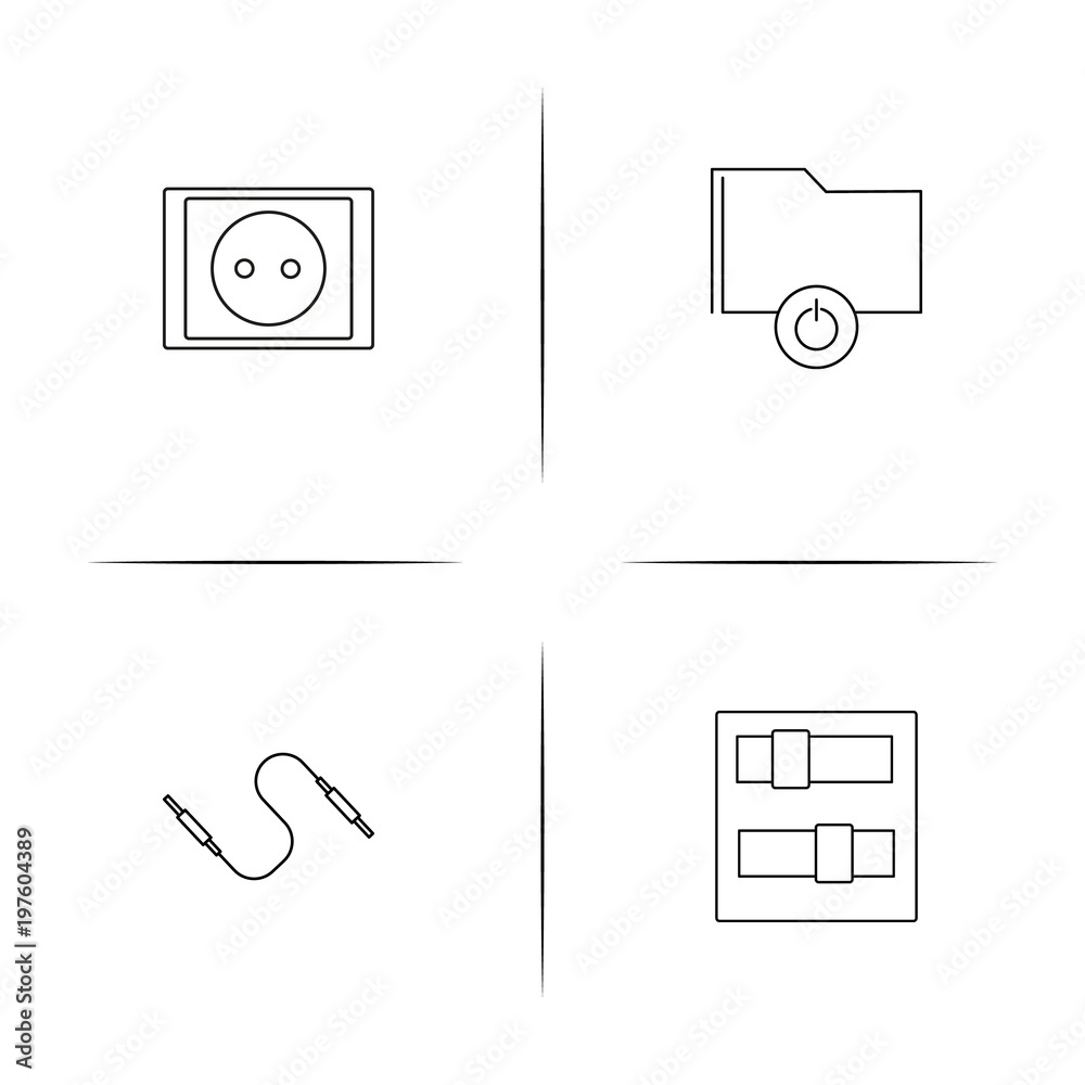 Electrical simple linear icons set. Outlined vector icons Electrical simple linear icons set. Outlined vector icons