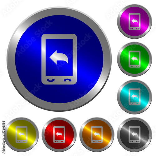 Reply to mobile message luminous coin-like round color buttons