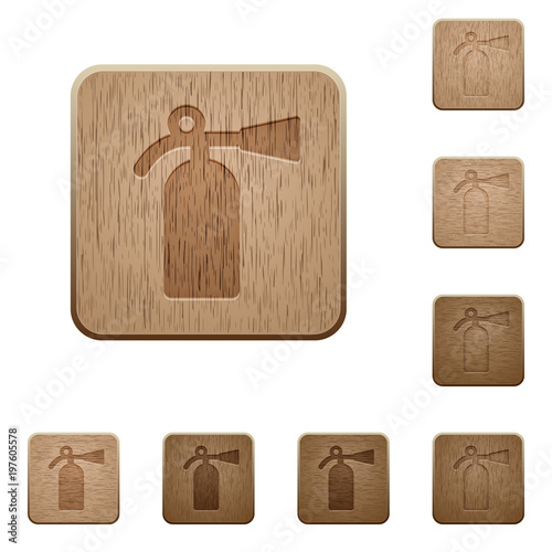 Fire extinguisher wooden buttons