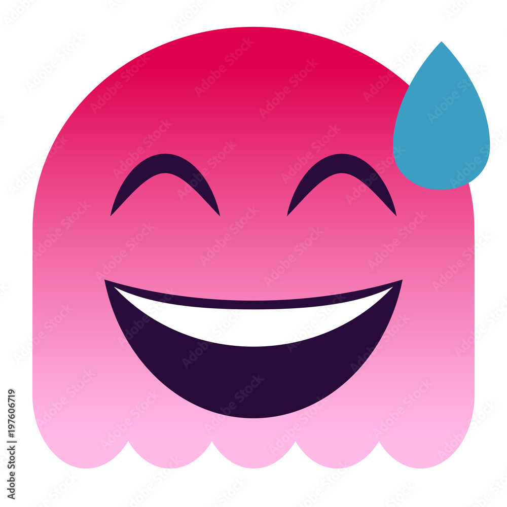 Emoji verlegen - pinker Geist