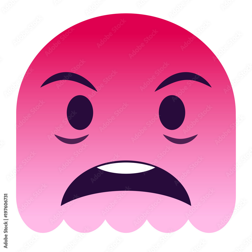 Obraz premium Emoji geschockt - pinker Geist