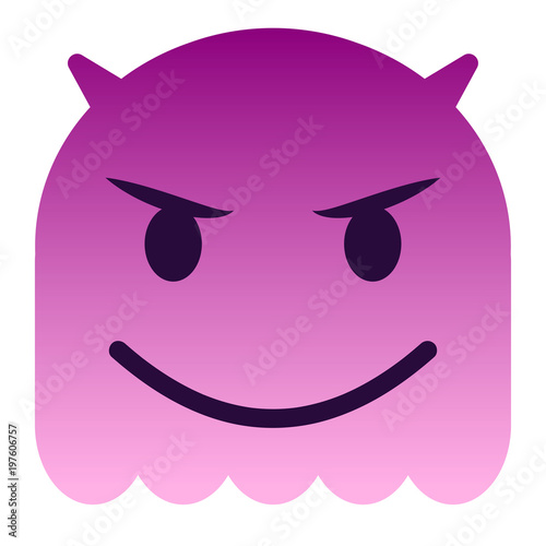 Teufel Emoticon - pinker Geist