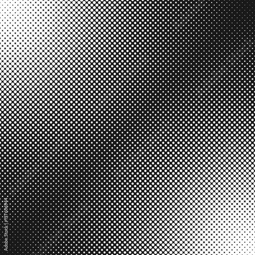 Abstract geometrical halftone dot pattern background - monochrome vector graphic design from circles