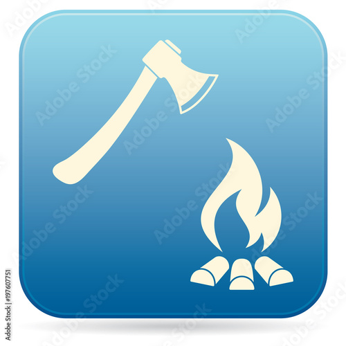 The ax and campfire icon