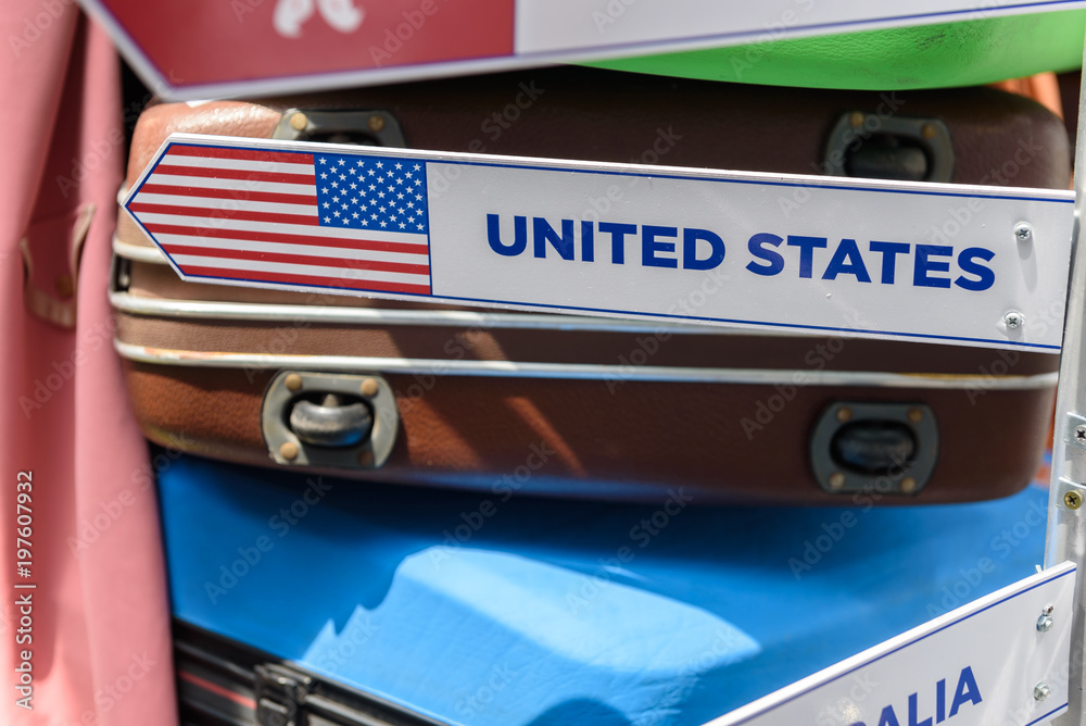 Obraz premium travel bag with United states lable