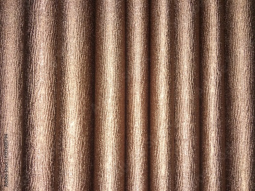 Brown curtain texture and background with wrinkle style.  
