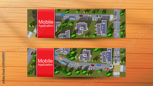 Residential areas of the city with multi-storey buildings and streets