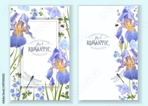 Blue flower banners