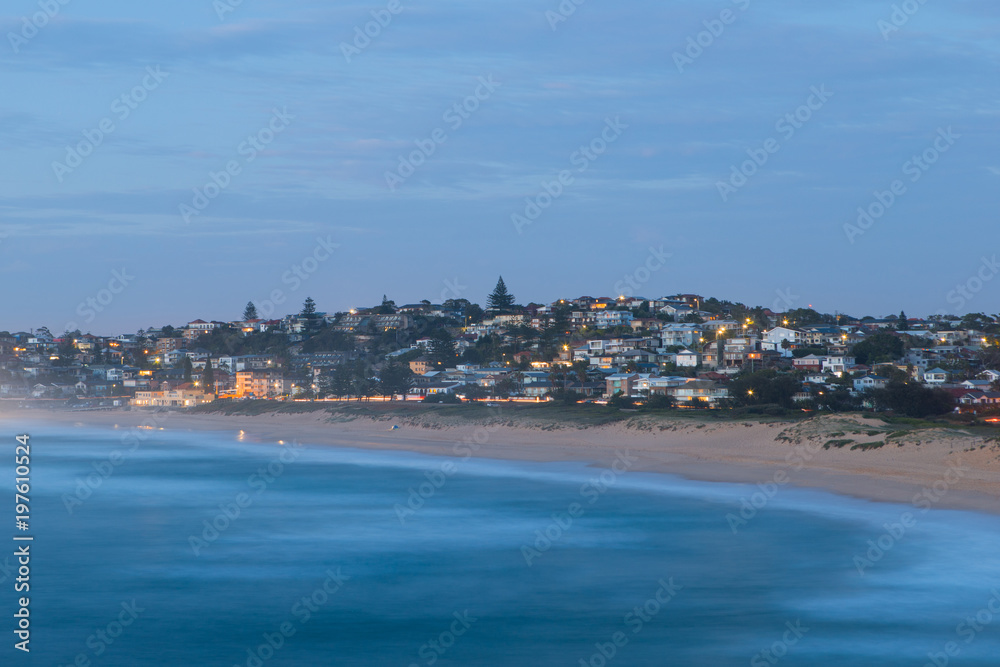 Residential houses view along Sydney Northern Beaches coastline.