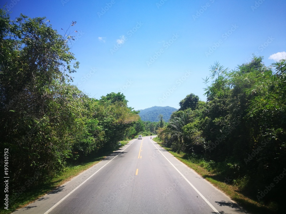 Exotic island healthy living thai roads and lanscapes 