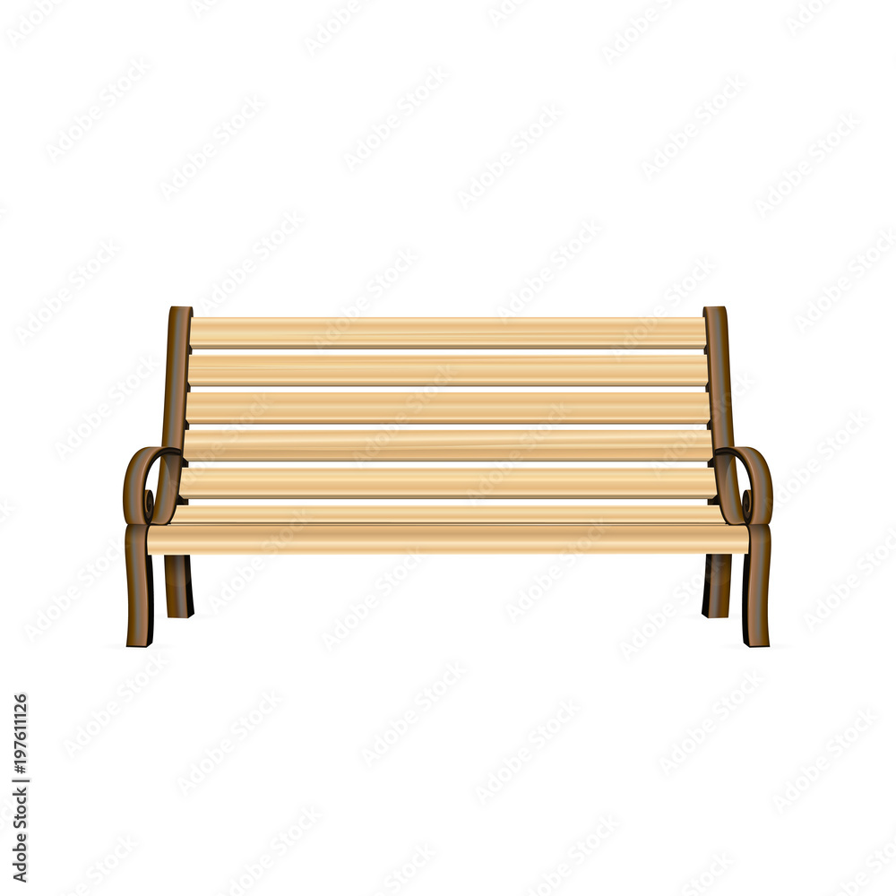 Street bench made of metal and wood. Street bench made of metal and wood.