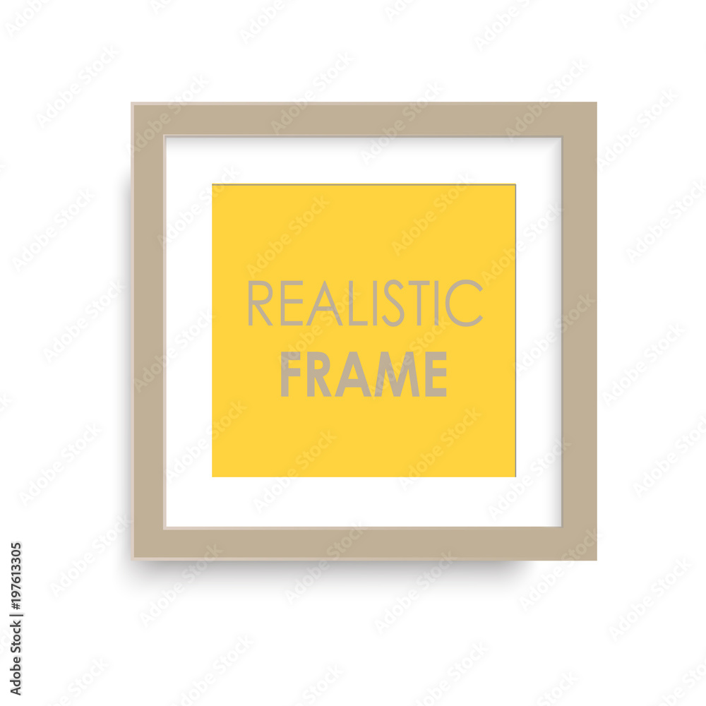 Realistic brown wooden photo frame. Vector. Realistic brown wooden photo frame. Vector.