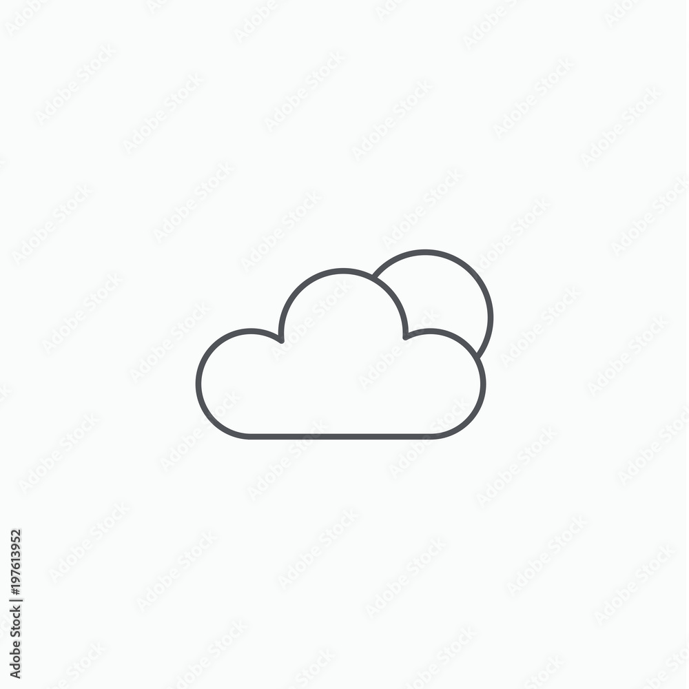 Cloudy sun vector icon