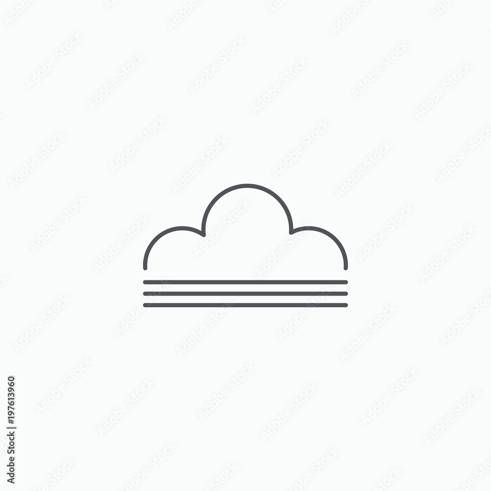 Unfinished cloud vector icon Unfinished cloud vector icon