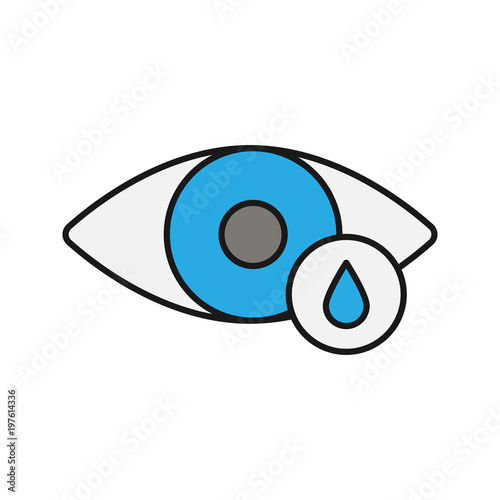 Human eye with drop color icon