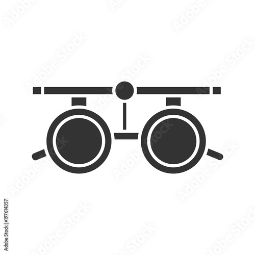 Eye exam glasses glyph icon