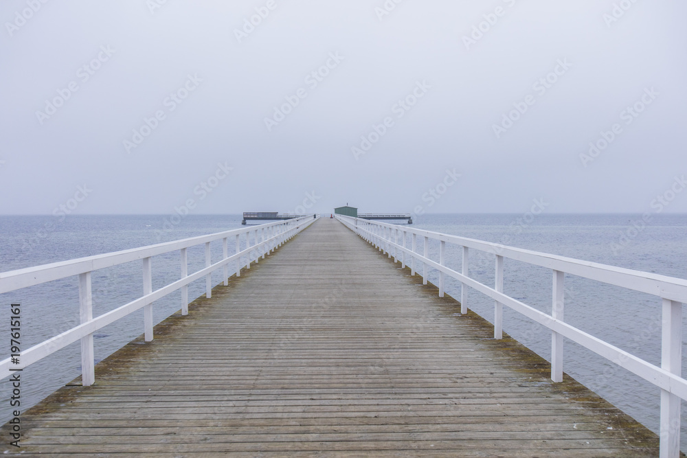 wooden pier on the baltic sea 
