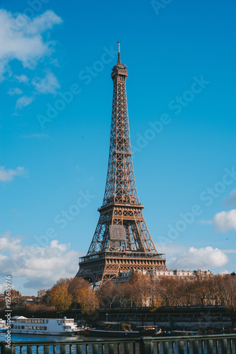 view on Eiffel Tower in Paris, France