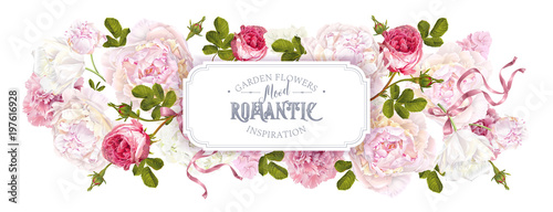 Romantic garden web banner