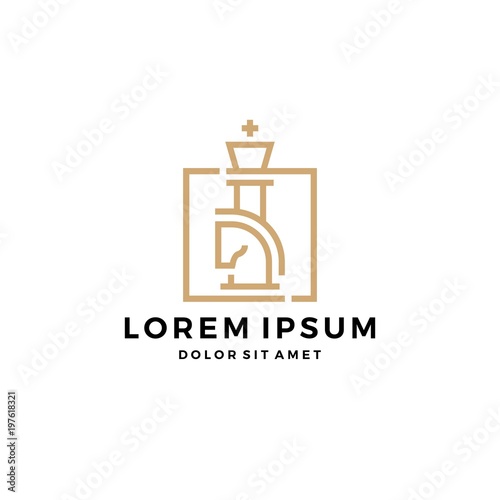 horse knight king chess head logo line outline monoline vector download
