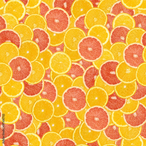slices of oranges and grapefruit slices pattern